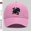 pc Elegant Black Rose Pattern Printed Baseball Cap Truck Driver Papa Hat Comfortable Lightweight Headwear Adjustable Closure