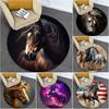 Horse Circular Rug Office Decorative Carpet For Living Room Bedroom Door Mat Floor Carpet Computer Chair Area Rug Viking Theme Decor