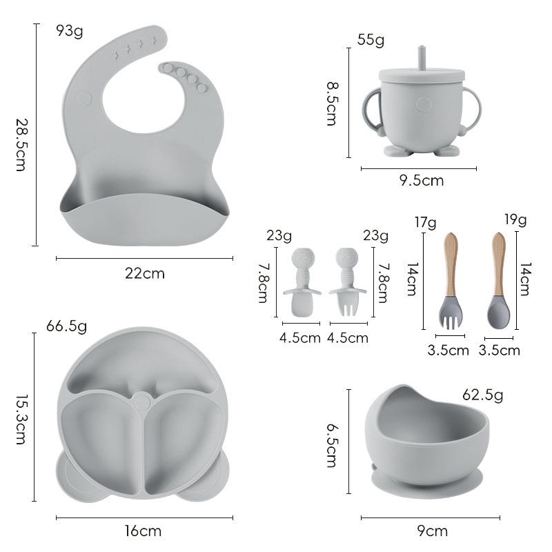 Silicone Suction Cup Bowl & Spoon Set for Babies - Children's Tableware