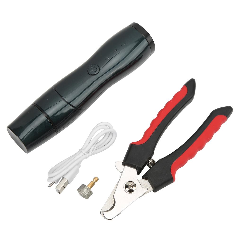 Pet Nail Grinder Set Pet 60dB Low Noise USB Rechargeable 3 Speed Nail Polisher Kit for Dogs Cats Rabbits Birds