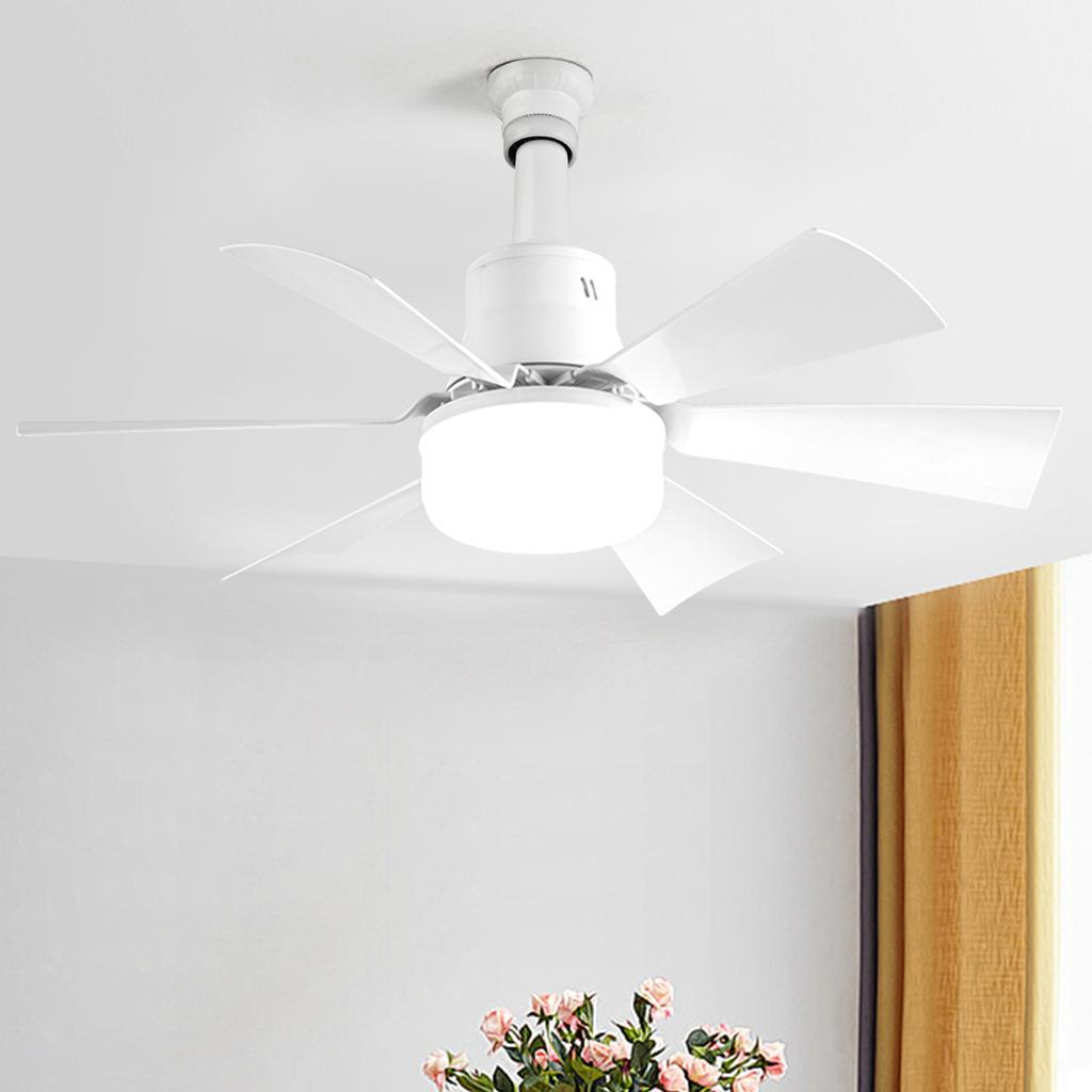 Socket Fan Light with Remote 40/52cm Small Ceiling Fan with LED, E26/27 Cordless Light Screw Fan for Kitchen Bedroom, Small Room
