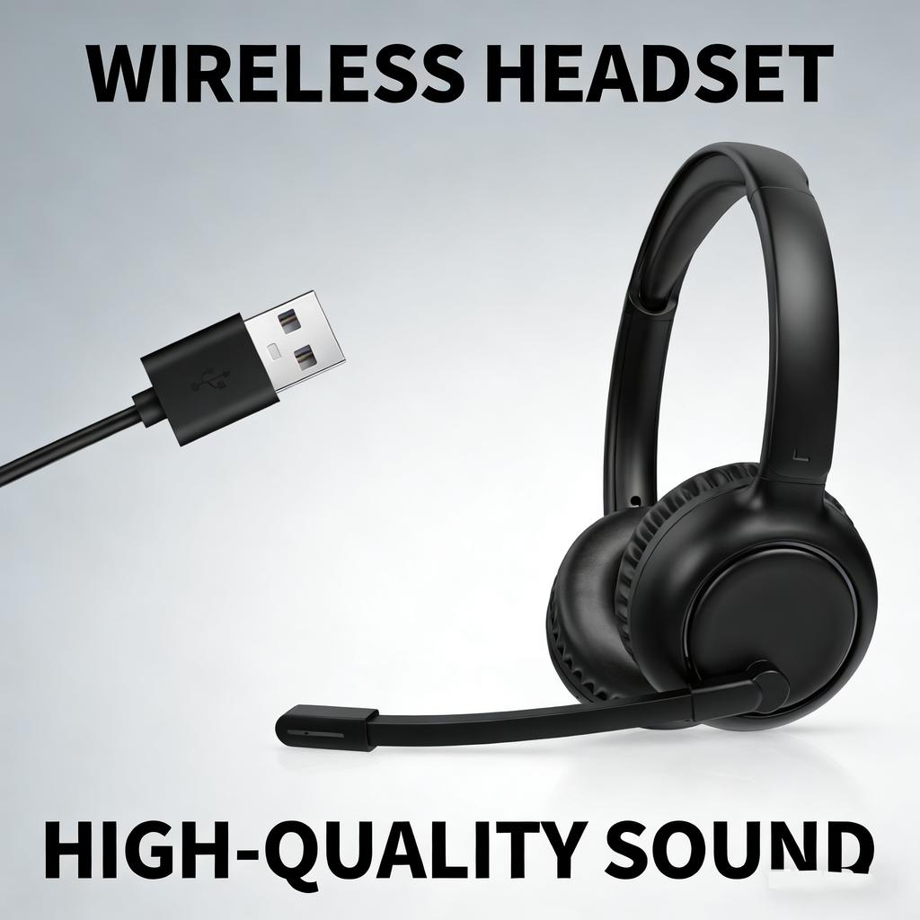 USB Wired Over Ear Headset, ENC Noise Reduction Hearing Aid Headphones, Office Call Center Headphone with Mic for Meeting Laptop