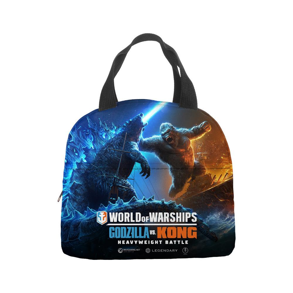 Godzilla Vs Kong Anime Lunch Bento Insulation Tote Bag Godzilla Vs King Kong Hand Ice Bag