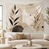 Abstract Botanical Wall Tapestry Neutral Minimalist Boho Geometric Hanging Decor for Modern Apartment Bedroom Living Room Office