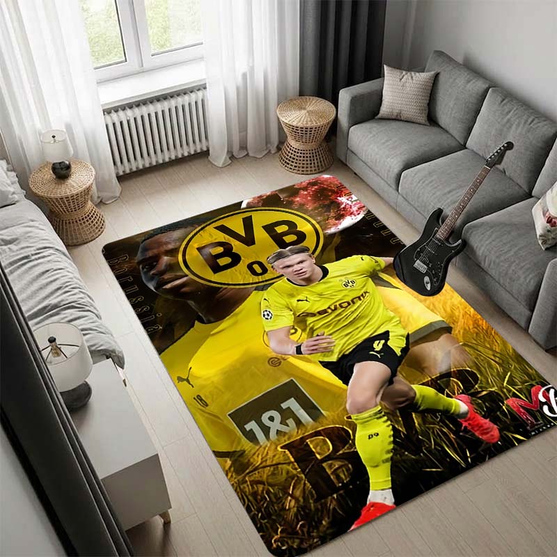 Borussia Dortmund BVB Match Print Area Rug Non Slip Floor Carpet Living Room Game Room Home Decor Football Fan Gift