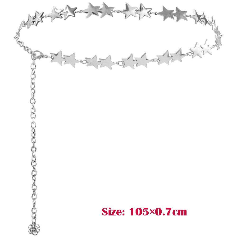 Adjustable Tassel Waist Chain Vintage Metal Star Waist Chain  Women Decorative Body Jewelry
