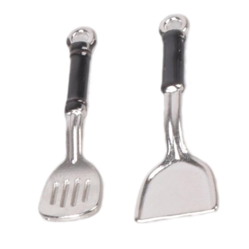 Alloy Miniature Kitchen Tool Set Wall Mount Design Shovel Spoon For Dollhouses Simulation Food Accessory