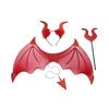 3pcs/set Halloween Cosplay Costume Devil Wing Set with Satin Fabric for Party Masquerade Performance Accessories Adults/Children