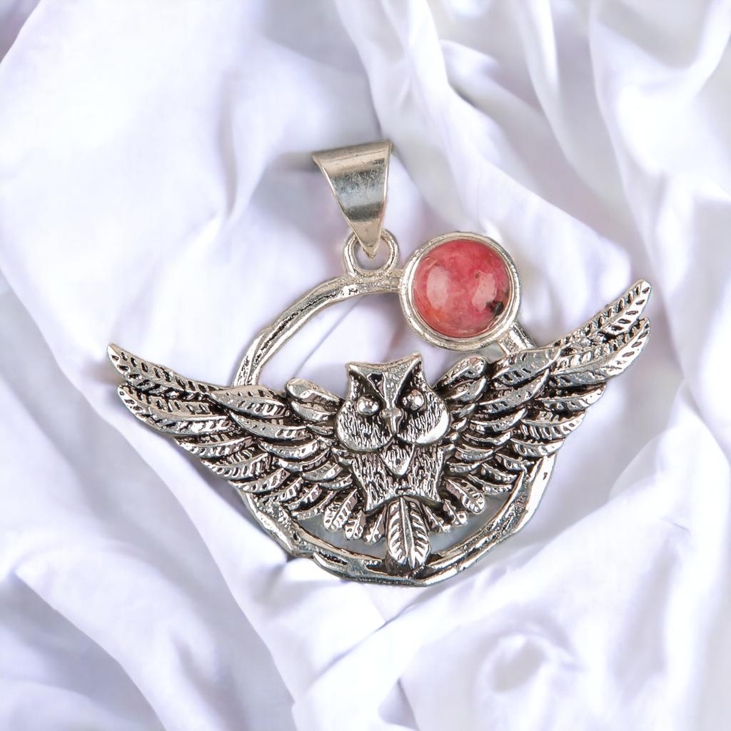 Natural Gemstone 925 Solid Silver Designer Jewelry Pendant 1.48" Christmas Gift CP-17