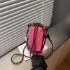 Single-shoulder Crossbody Bag with Contrasting Straps for Water Bottle and Umbrella, Fashionable Dopamine Mobile Phone Bag