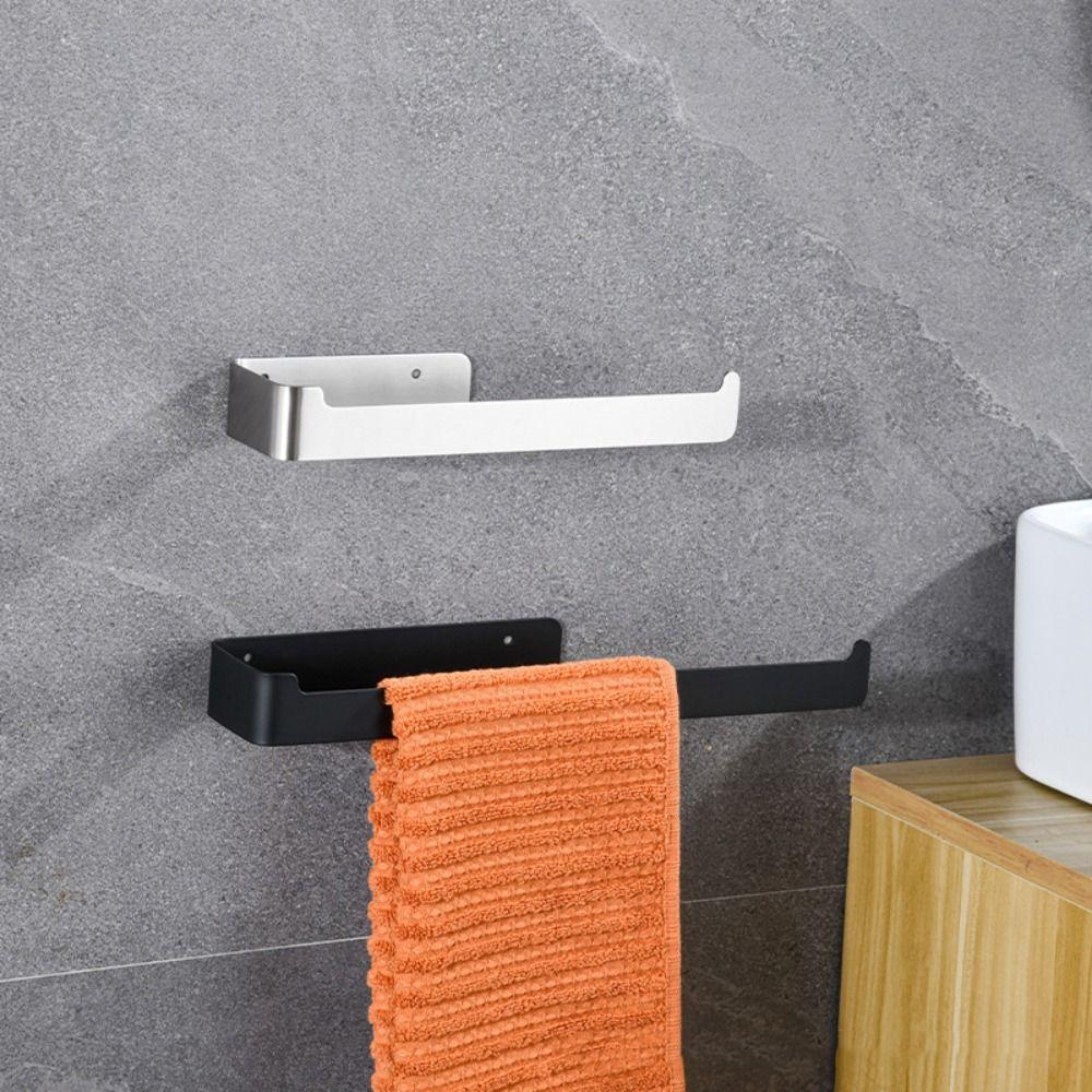 Golden Finish Towel Holder Black Finish Self Adhesive Bathroom Rack No Drill Punching Design Towel Hanger Kitchen Use
