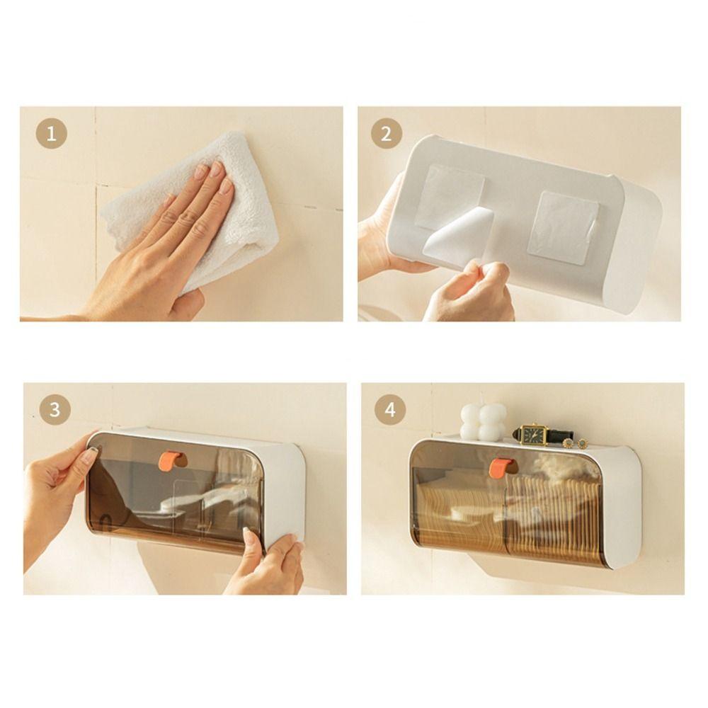 Transparent Cotton Pad Storage Box Plastic Jewelry Storage Shelf Cotton Swab Box  Bathroom