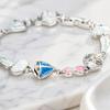 Synthetic Opal Link Bracelet Lab Created Opal Women Jewelry Unique Art Opal Bracelet  Daily Jewelry