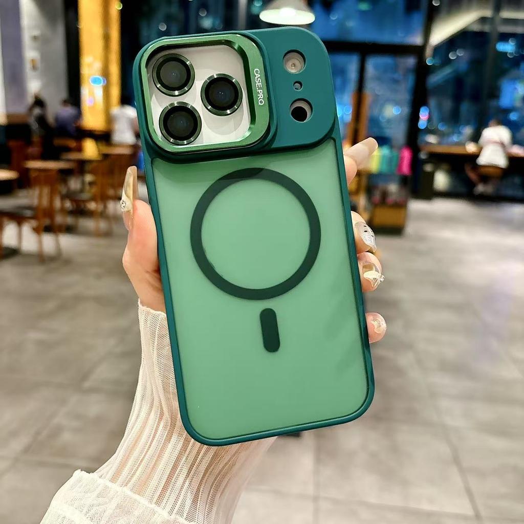 Luxury Powerful Magnetic Magsafe Wireless Charging Shockproof Protective Cover for iPhone 17 Air Pro Max Lens Bracket Case