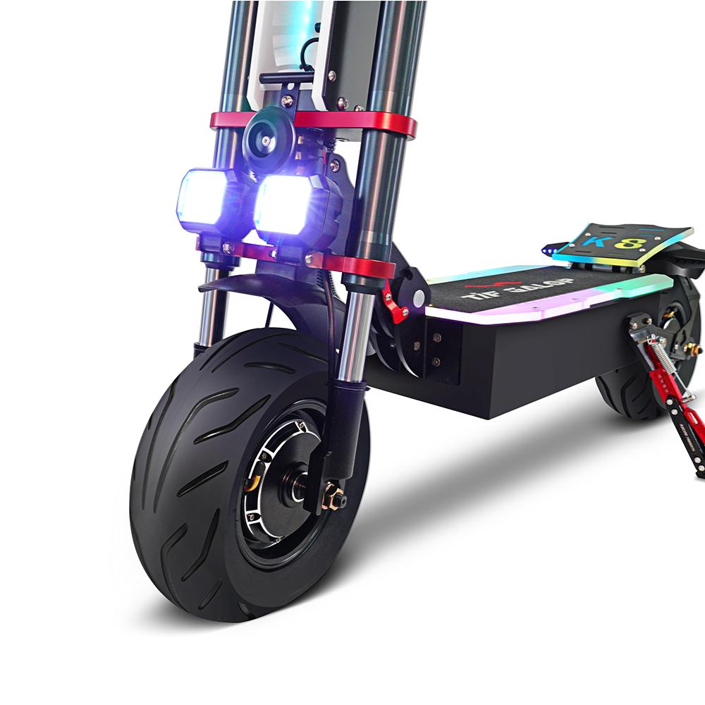 TIFGALOP K8 Czarny 6000W Podwójny Napęd Bateria 60V38AH 12 calowe Opony Szosowe Trzy Amortyzatory Hydrauliczne Hulajnoga Elektryczna