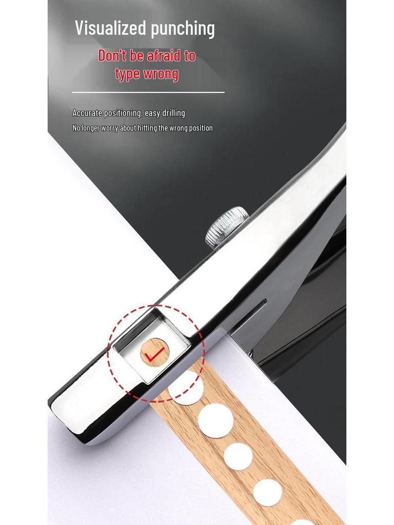 Handheld Round Hole Puncher for Paper, PVC Cards, and Eyelets