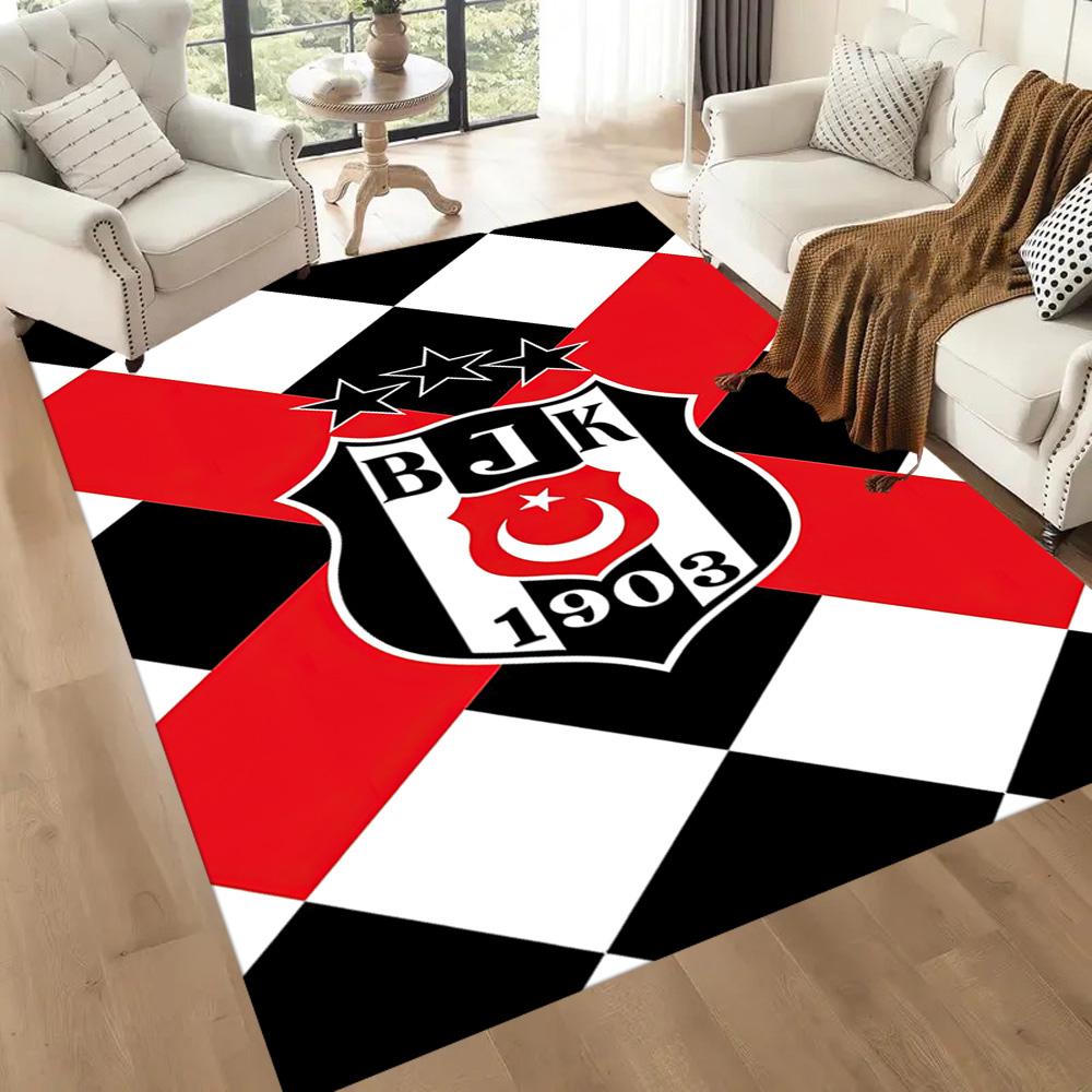 Be?ikta? Football Crest Square Rugs Are a Great Choice for Living Rooms, Bedrooms, Home Décor, and As Gifts.