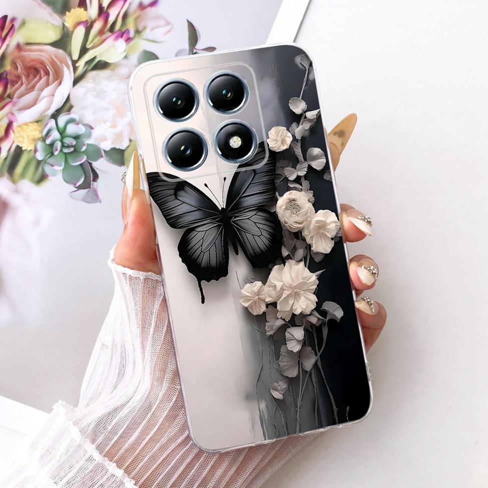 Transparent Casing For Xiaomi 14T Pro Case Cute Cat Luxury Fashion Butterfly Funny Cool Painted Cover 2407FPN8EG