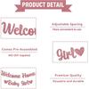 Welcome Home Baby Girl Banner - Pink Baby Shower Decorations for Girl, Gender Reveal Baby Shower Ide Outside Decoration Rose Gold Glitter