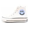 Converse Scarpe da Ginnastica Unisex High-Top in Tela con Ricami in Rilievo Anni '70 Bianche Nere A04487C