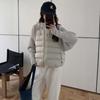 Light and Thin Knitted Sweater Sleeve Splicing Down Cotton-padded Jacket Women's Short Winter New Small Cotton-padded Jacket