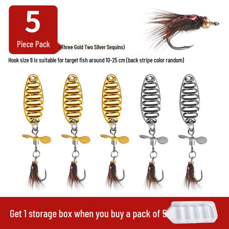 Micro Sequins Casting Iron Fly Fishing Hook Set for Minnows, White Stripes, Crucian Carp, and Freshwater Fish Lures