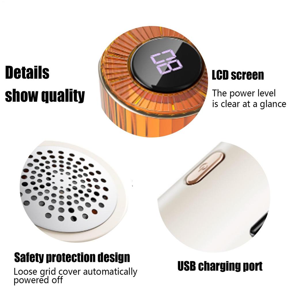 Electric Fabric Shaver Electric Fabric Shaver Lint Remover Easy Gadgets Trimmer With 6-Leaf Cutter & 3 Speeds Rechargeable