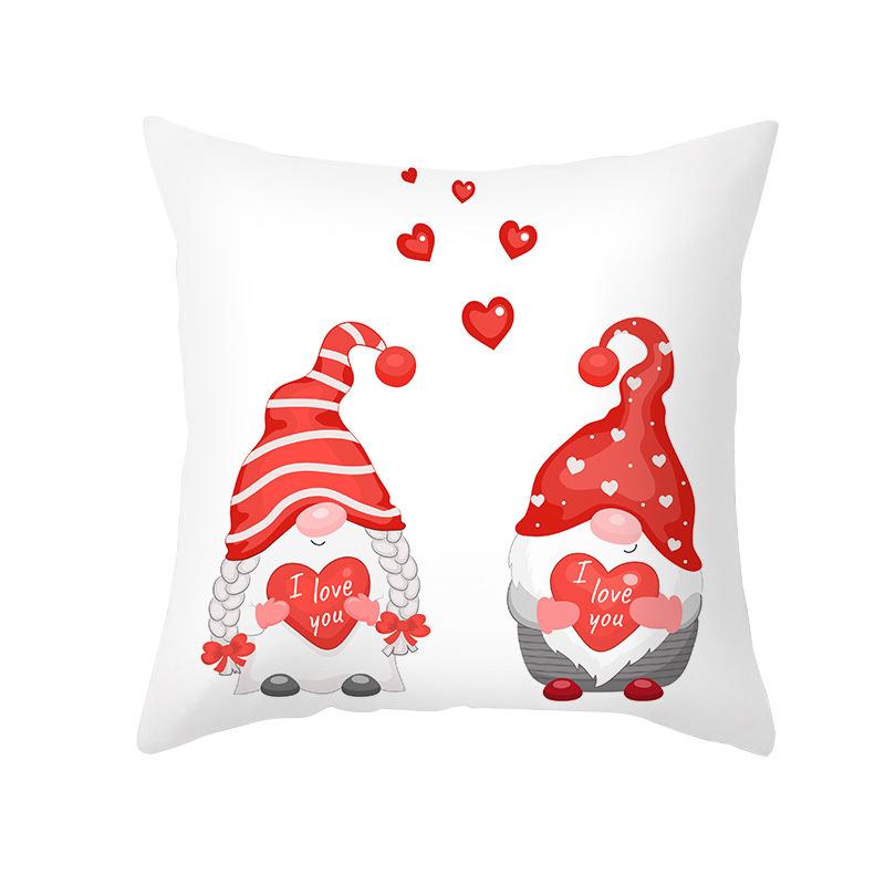 Red Cartoon Love Valentine's Day Home Pillow Car Waist Support Cushion Sofa Cushion Pillow Cover