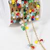1Meter Stainless Steel Daisy Flower Imitation Pearl Beaded Chains for Necklace Bracelet Jewelry Making DIY Chain Supplies