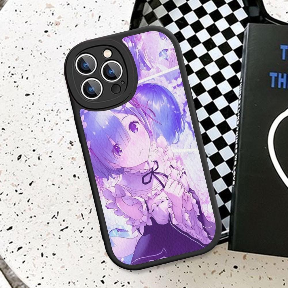 ReZERO Ram Rem Phone Case Hard Leather For iPhone 14 13 12 Mini 11 14 Pro Max Xs X Xr 7 8 Plus Fundas
