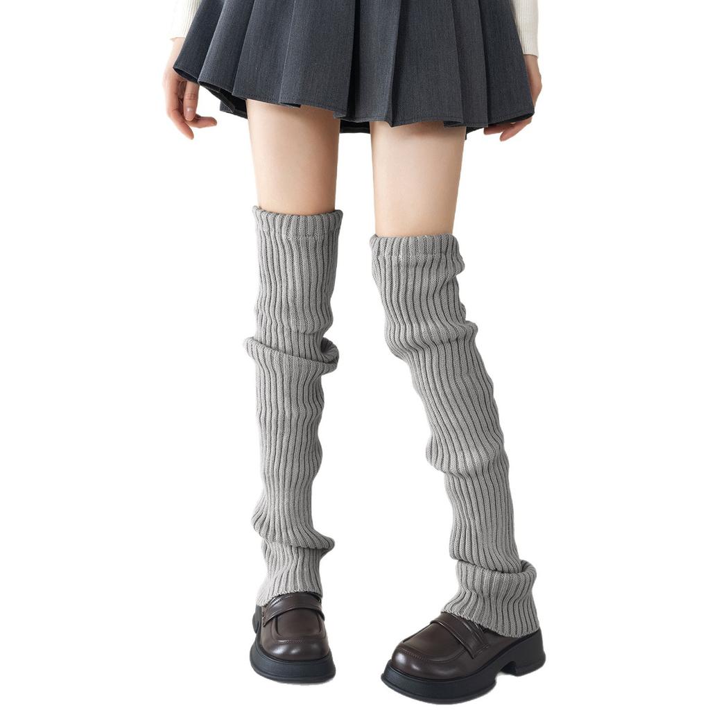Knee-length Stocking Gloves for Women in Autumn and Winter, Knitted Pile Socks, Long Stockings for Girls, Winter Long Leg Covers