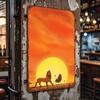 1pc Disney Metal Tin Wall Art, Simba & Nala & Kion Themed Exquisite Iron Sheet Painting, Decorative Official Gift Wall Decoratio