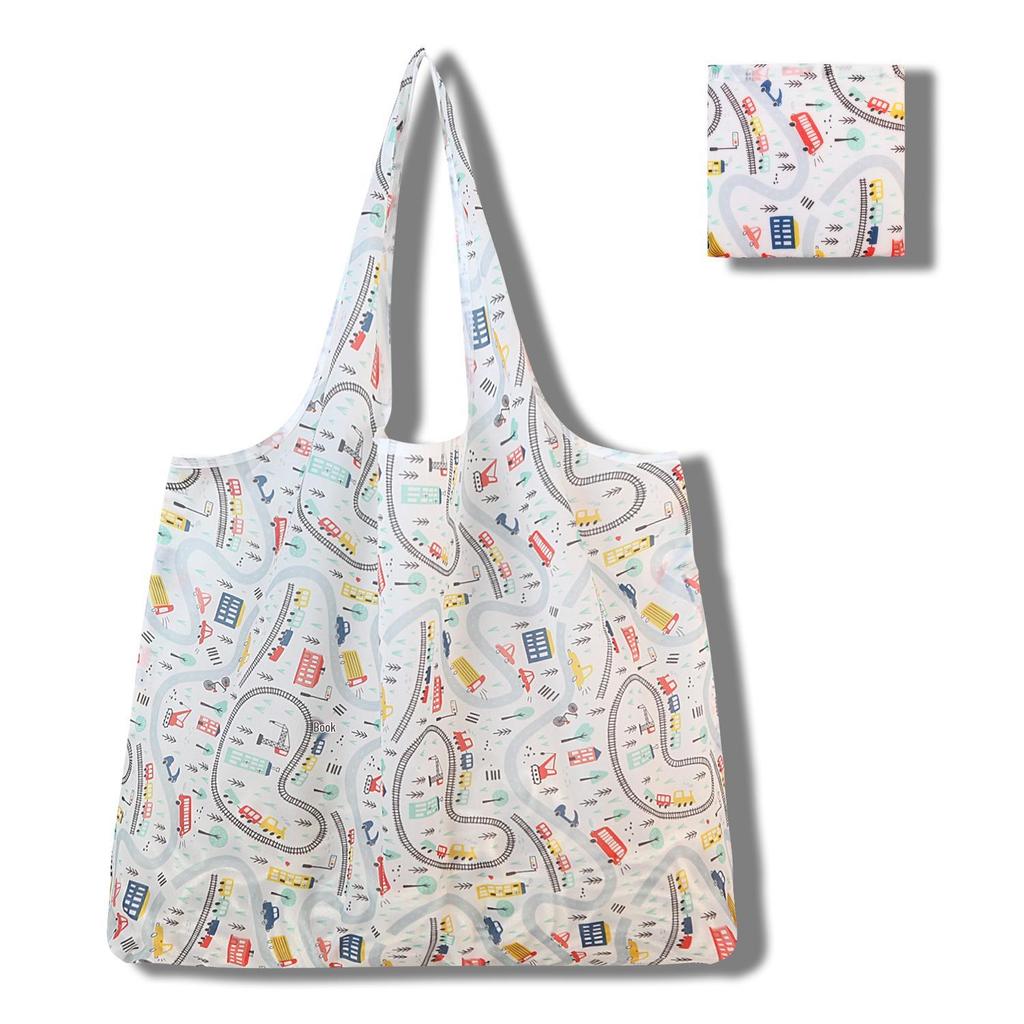Eco-Friendly Large Capacity Foldable Tote Bag - Creative, Portable, Printed, and In Stock