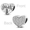 Inlaid Zircon Charm Bead Charms copper Color Love Heart Snake Dangle Compatible With Authentic Pandora Bracelets Charm Bead Charms Pendant Jewellery