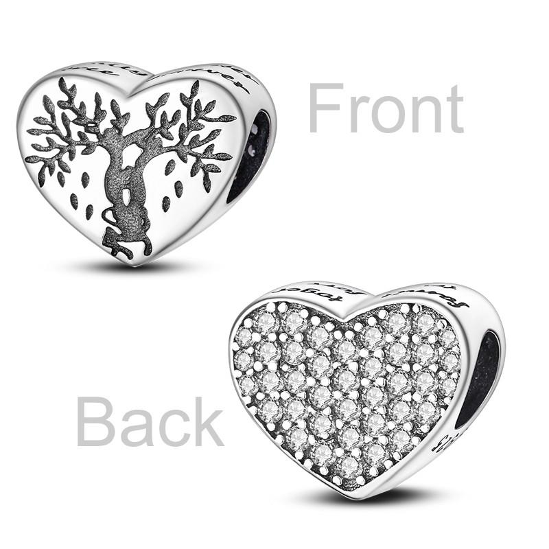 Inlaid Zircon Charm Bead Charms copper Color Love Heart Snake Dangle Compatible With Authentic Pandora Bracelets Charm Bead Charms Pendant Jewellery