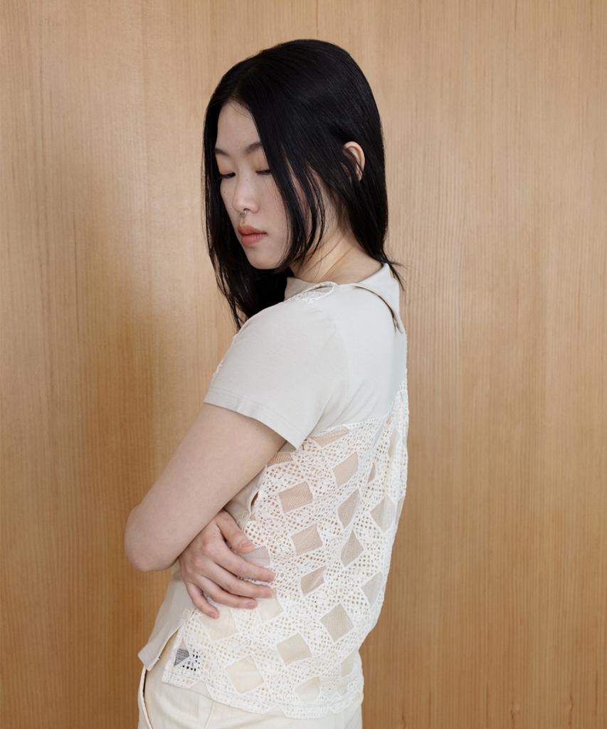 SAFARI SULA EXPLORE Stitch Drape Jersey In Ivory Lace