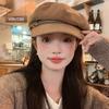 Suede Newsboy Hat Women's New Style Small Octagonal Hat with Temperament and Versatile Painter's Hat
