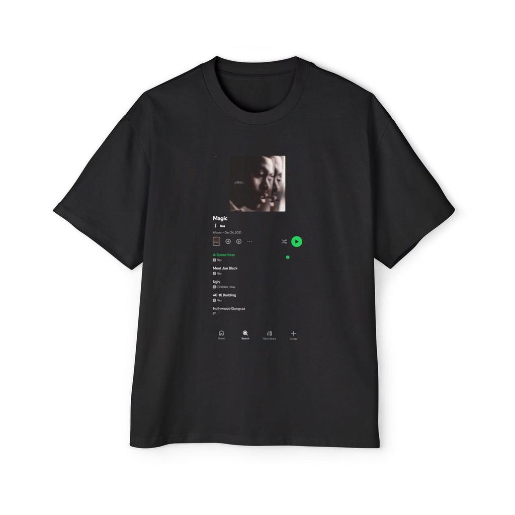 Nas Magic Album Fan Art Men's Heavy Oversized Tee