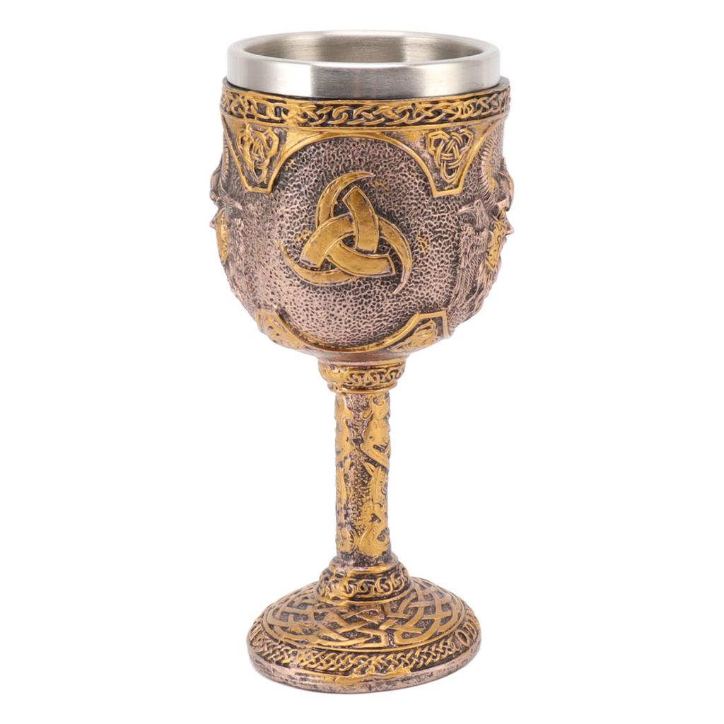 Nordic Viking Goblet Retro Resina Aço Inoxidável Copo de Cerveja para Coquetéis Uísque Vinho Tinto