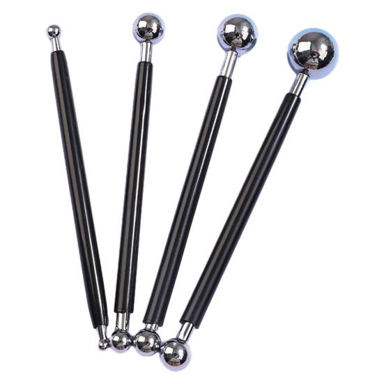 Art Craft Shaping Supplies 4Pcs Polymer Clay Tool Set, Sculpting Stick with Stainless Steel Ball Rods Ball, 4 Size DIY Fondant Pottery Modeling Tools