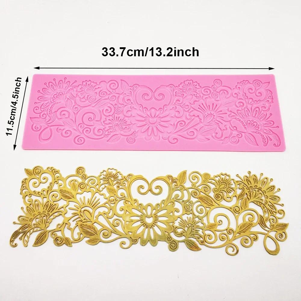 Sugarcraft Lace Mold Cake Border Decoration Lace Mat for Fondant Wedding Cake Decorating Baking Cake Decorating Flower Tools