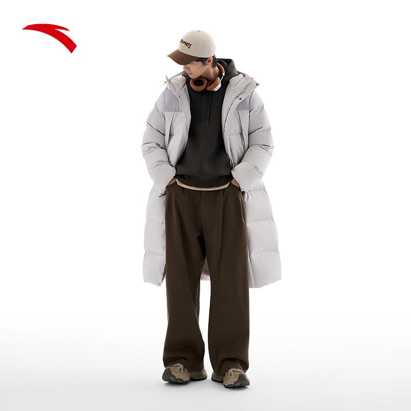 Anta Men s Long Hooded Puffer Down Jacket S