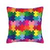 Bold Colorful Autism Puzzle Seamless Pattern Pillow Case Graphic Pillow Cover Novelty Pillowcases For Sofa Couch Bed Living Room
