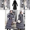 Luxurious Women Full Length Parka Jacket Down Cotton Puffer Coat Fur Long Hooded Winter