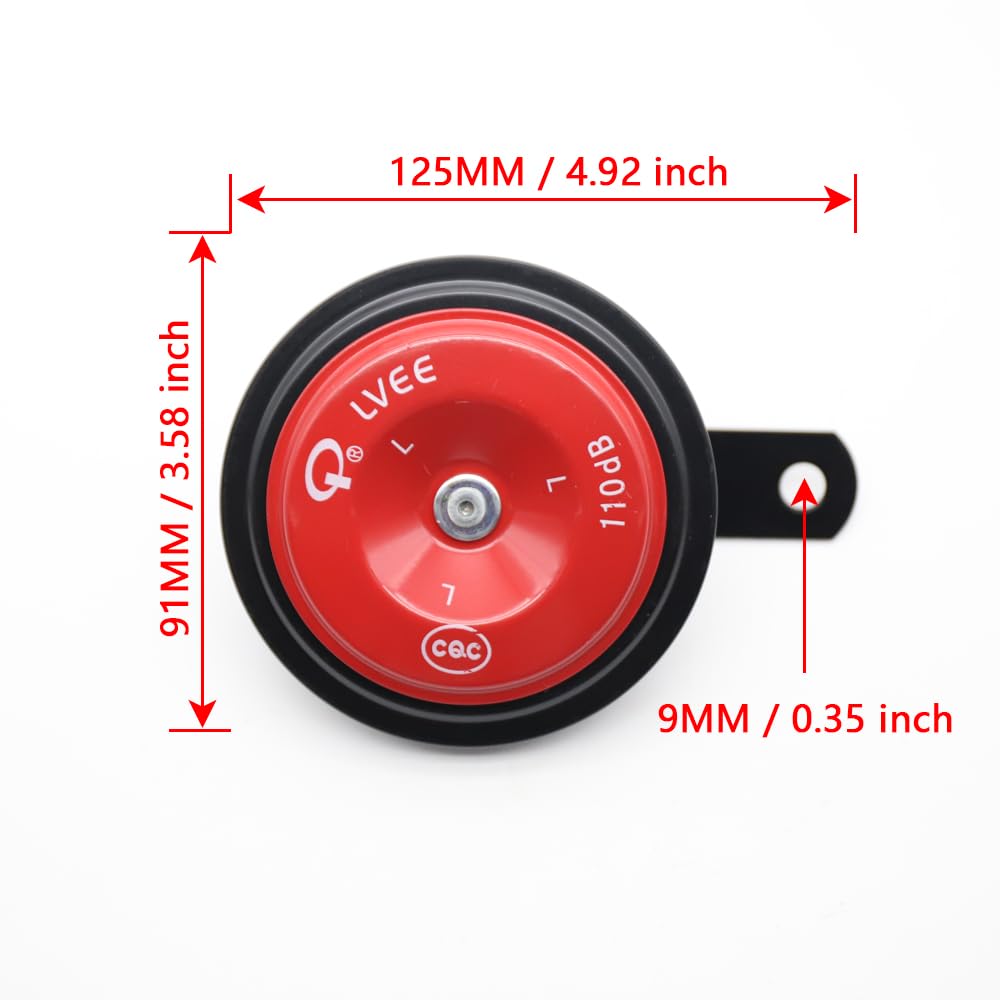 LVEE DL126 Disc Type Vehicle Horn Universal IPX6 Waterproof Loud Electric Kit High