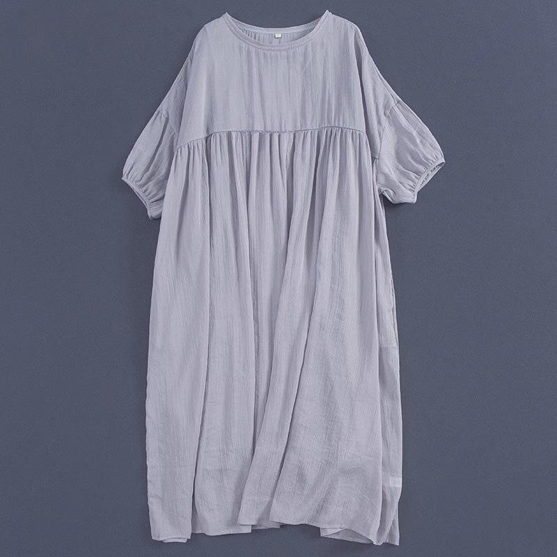 

Gradient Design Plus Size Cotton Linen Five-Sleeve Summer Dress 2026 Extra Large світло-сірий колір