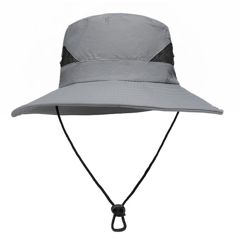 

Sunscreen Hat Men S Big Eaves Summer Sun Hat Foldable Mesh Breathable Outdoor Fishing Cool Hat Fisherman Hat Children M（56-58cm） світло-сірого кольору