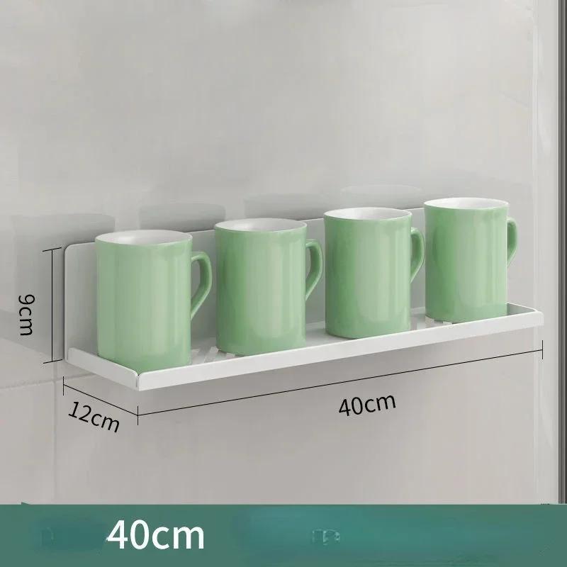 Kitchen Fridge Organizer Rack Magnetic Refrigerator Storage Shelf Wall Mounted Spice Rack Punch-Free Hanging Water Cup Holder