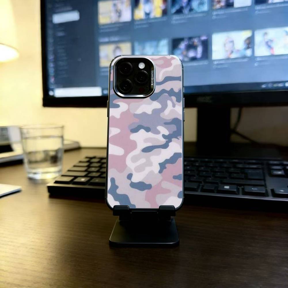 F-Fashion C-Camouflage Handyhülle Für iPhone 17,16,15,14,13,12,11 Plus,Pro Max,XS,Bunte Silberne Handyhülle Funda Cover
