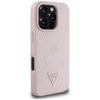 Guess Grained Hot Stamp Peony Triangle Logo MagSafe Case for iPhone 16 Pro Pink